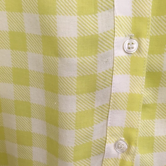 Bella Dahl Anthro Yellow Checkered Plaid Top - Picture 7 of 7